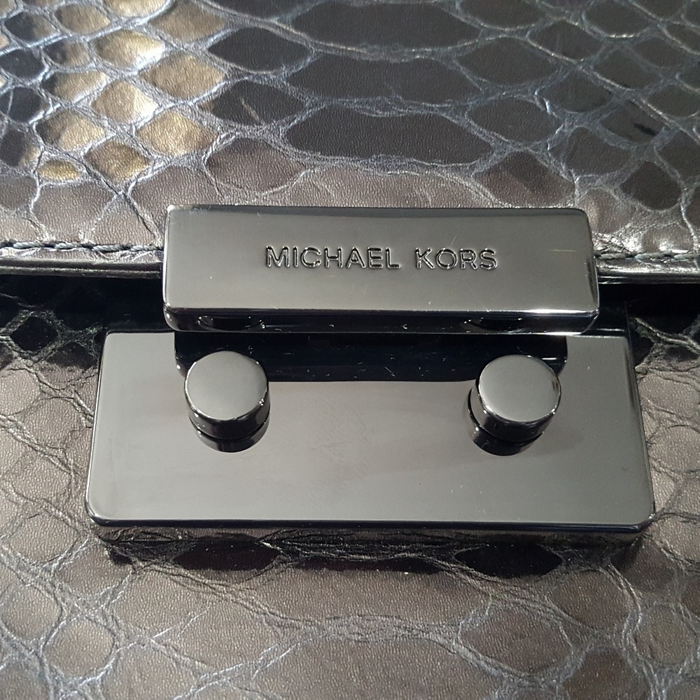 Michael Kors Metallic Python Embossed Chain Purse - image 3